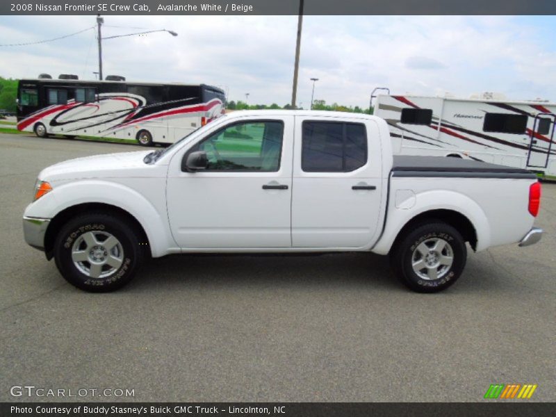 Avalanche White / Beige 2008 Nissan Frontier SE Crew Cab