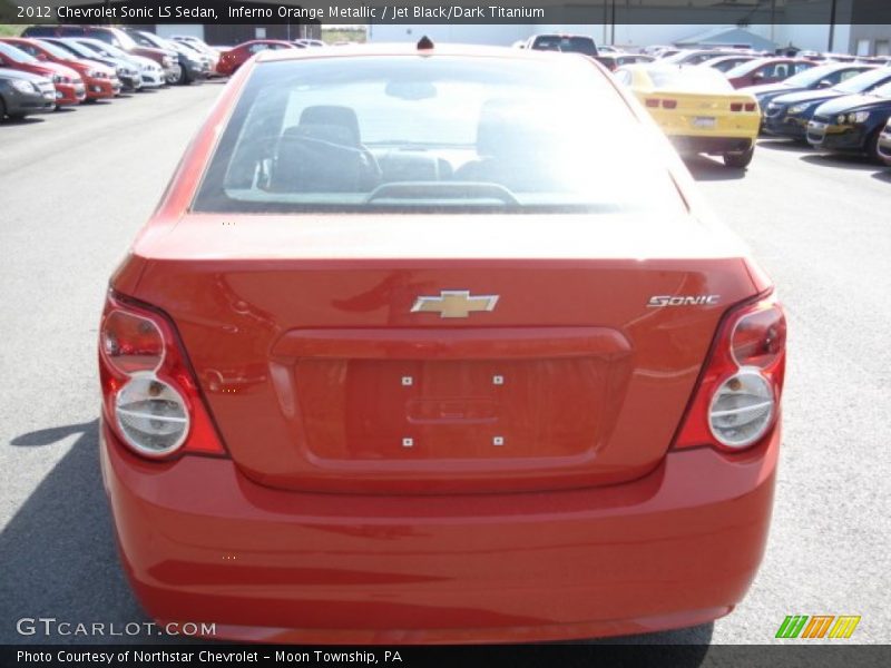 Inferno Orange Metallic / Jet Black/Dark Titanium 2012 Chevrolet Sonic LS Sedan