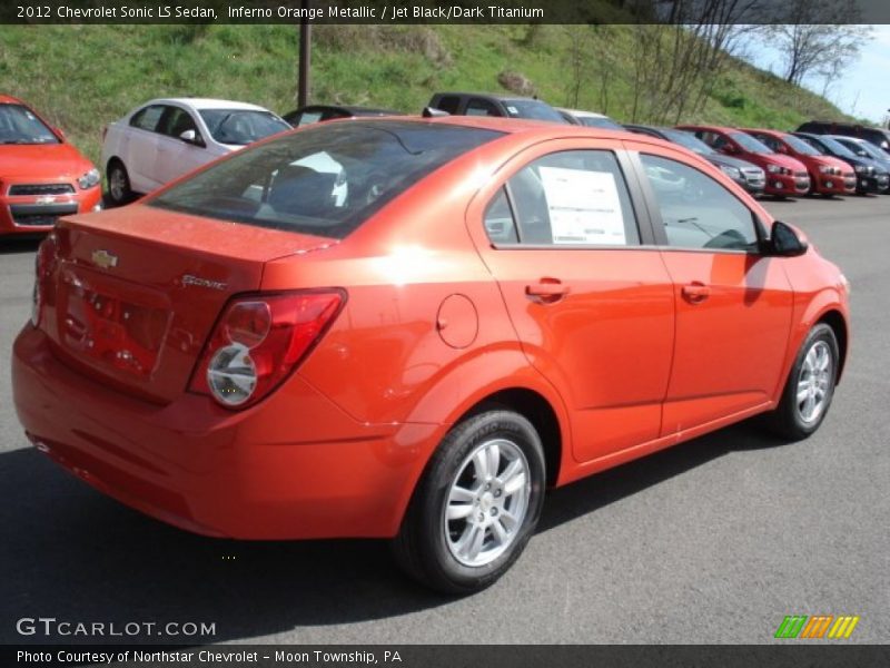 Inferno Orange Metallic / Jet Black/Dark Titanium 2012 Chevrolet Sonic LS Sedan