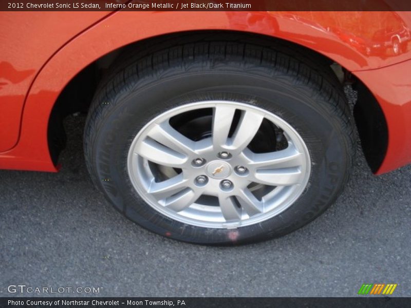 Inferno Orange Metallic / Jet Black/Dark Titanium 2012 Chevrolet Sonic LS Sedan
