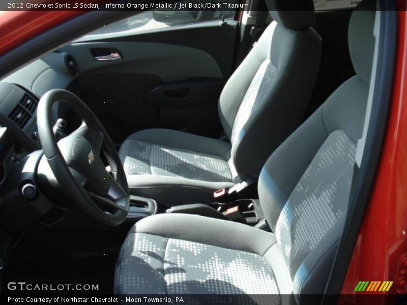 Inferno Orange Metallic / Jet Black/Dark Titanium 2012 Chevrolet Sonic LS Sedan