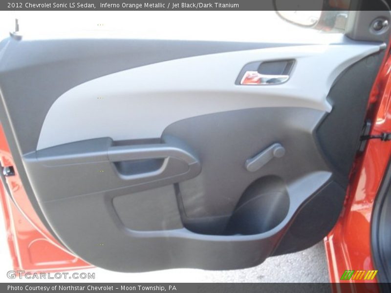 Inferno Orange Metallic / Jet Black/Dark Titanium 2012 Chevrolet Sonic LS Sedan