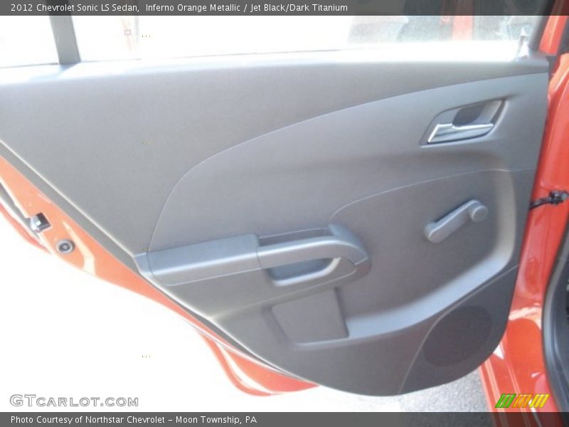 Inferno Orange Metallic / Jet Black/Dark Titanium 2012 Chevrolet Sonic LS Sedan