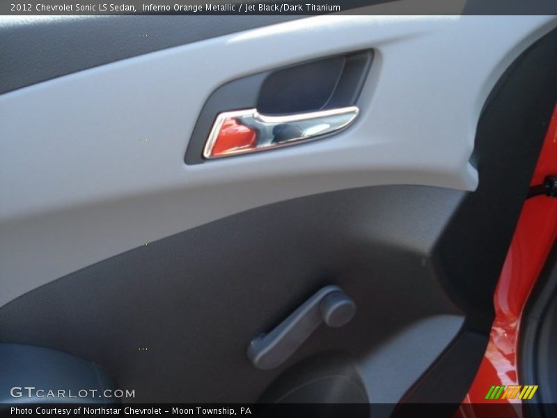 Inferno Orange Metallic / Jet Black/Dark Titanium 2012 Chevrolet Sonic LS Sedan