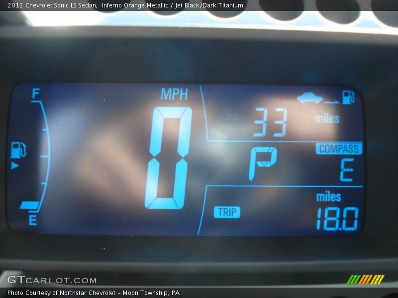 Inferno Orange Metallic / Jet Black/Dark Titanium 2012 Chevrolet Sonic LS Sedan