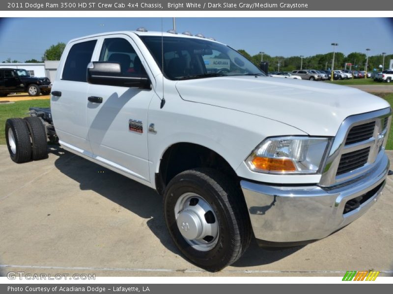 Bright White / Dark Slate Gray/Medium Graystone 2011 Dodge Ram 3500 HD ST Crew Cab 4x4 Chassis