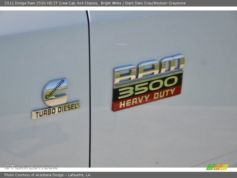 Bright White / Dark Slate Gray/Medium Graystone 2011 Dodge Ram 3500 HD ST Crew Cab 4x4 Chassis