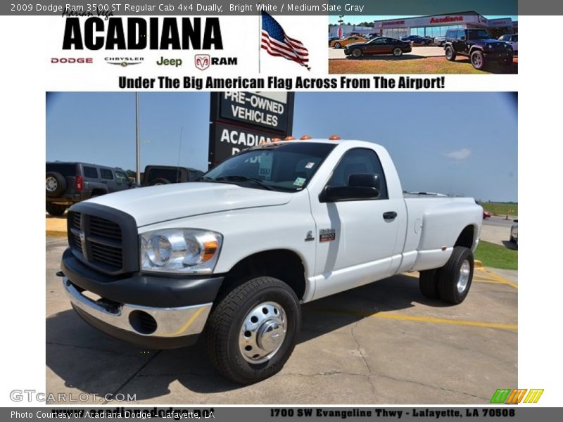 Bright White / Medium Slate Gray 2009 Dodge Ram 3500 ST Regular Cab 4x4 Dually