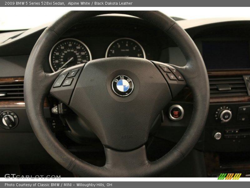 Alpine White / Black Dakota Leather 2009 BMW 5 Series 528xi Sedan