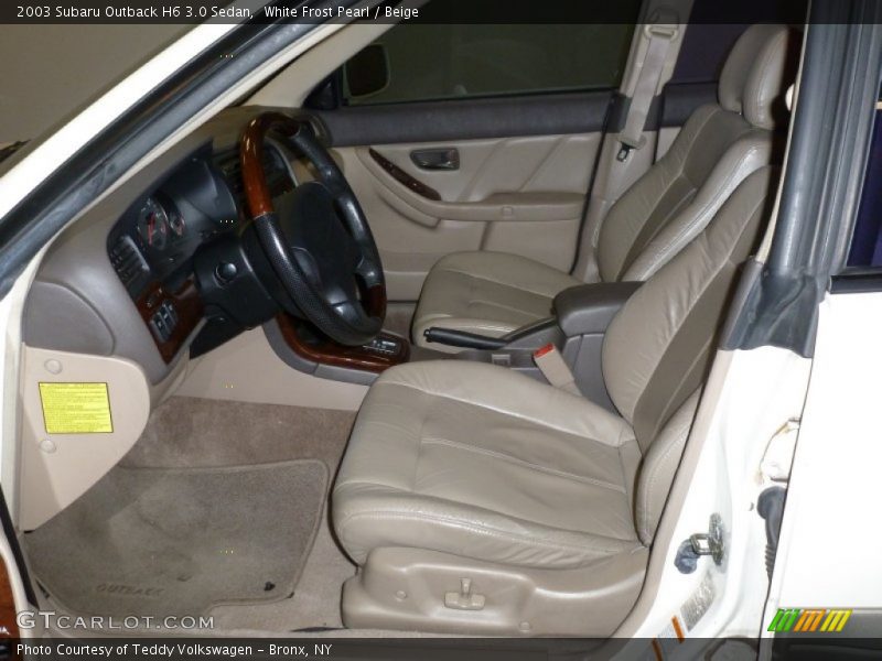 White Frost Pearl / Beige 2003 Subaru Outback H6 3.0 Sedan