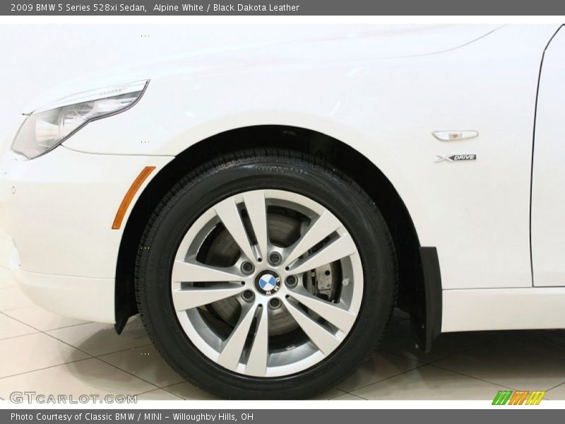 Alpine White / Black Dakota Leather 2009 BMW 5 Series 528xi Sedan