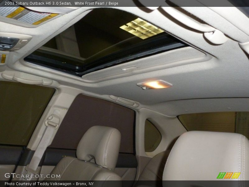 White Frost Pearl / Beige 2003 Subaru Outback H6 3.0 Sedan