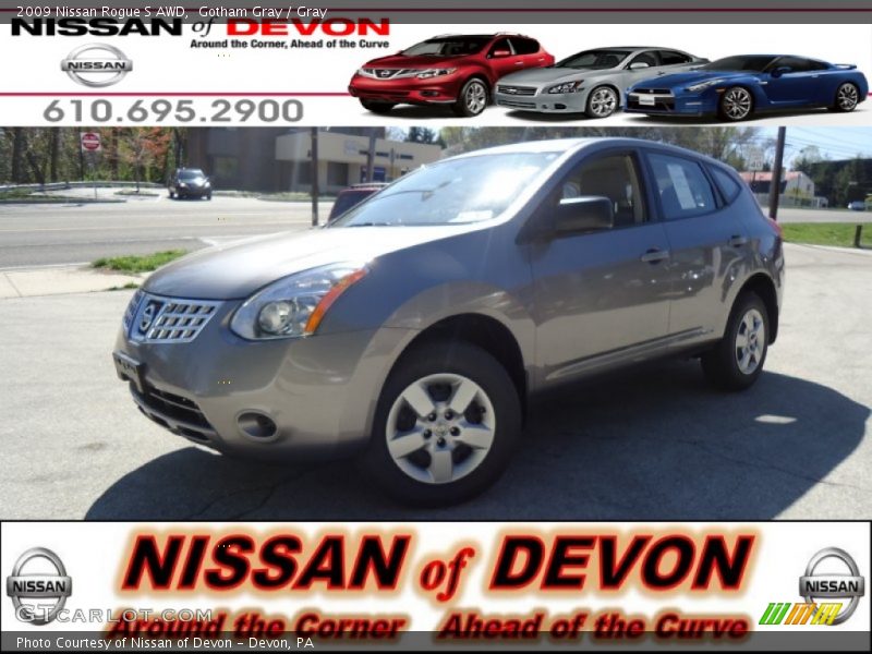 Gotham Gray / Gray 2009 Nissan Rogue S AWD