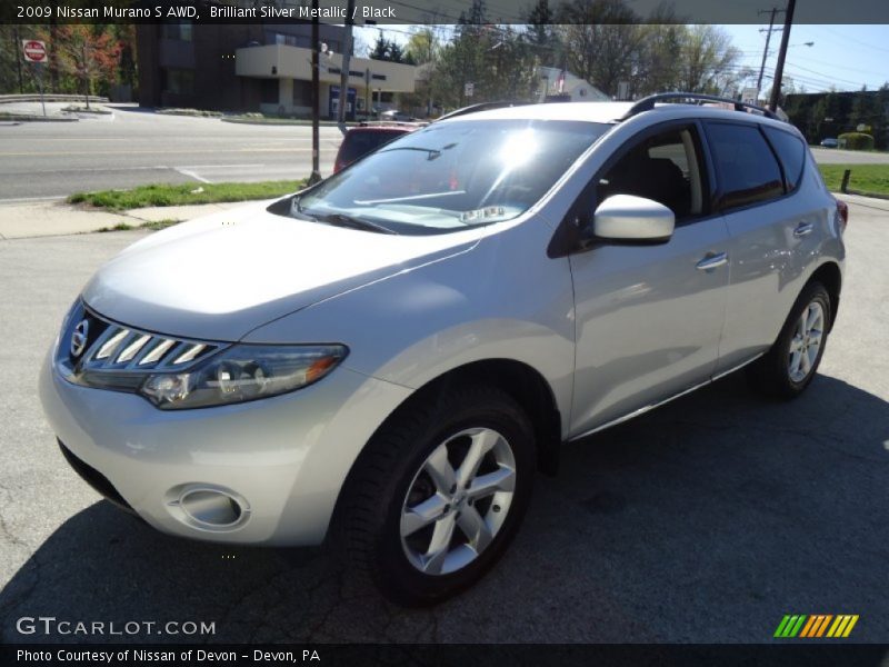 Brilliant Silver Metallic / Black 2009 Nissan Murano S AWD
