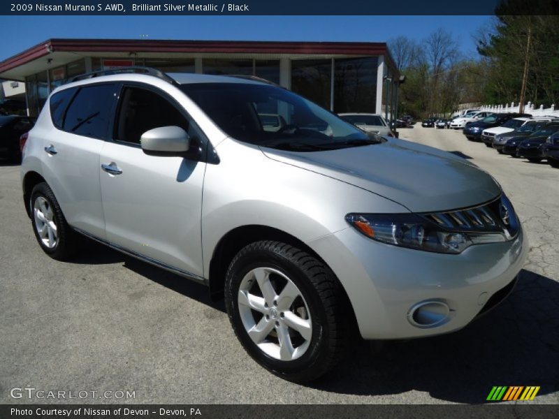 Brilliant Silver Metallic / Black 2009 Nissan Murano S AWD