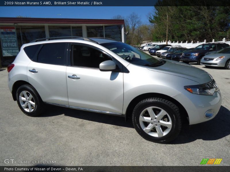 Brilliant Silver Metallic / Black 2009 Nissan Murano S AWD