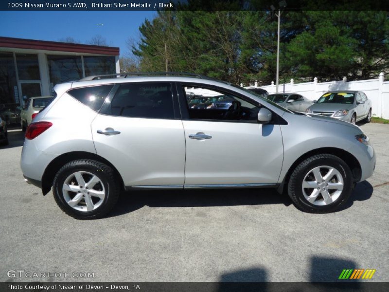 Brilliant Silver Metallic / Black 2009 Nissan Murano S AWD