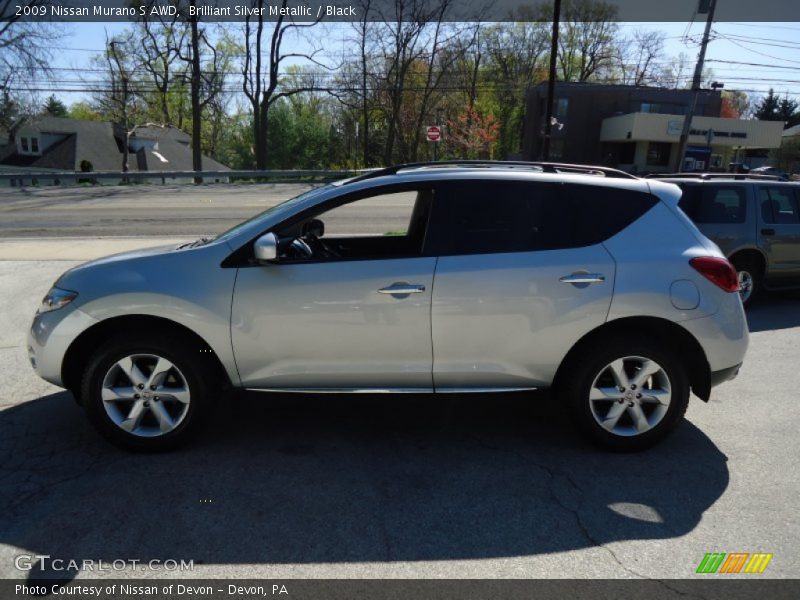 Brilliant Silver Metallic / Black 2009 Nissan Murano S AWD