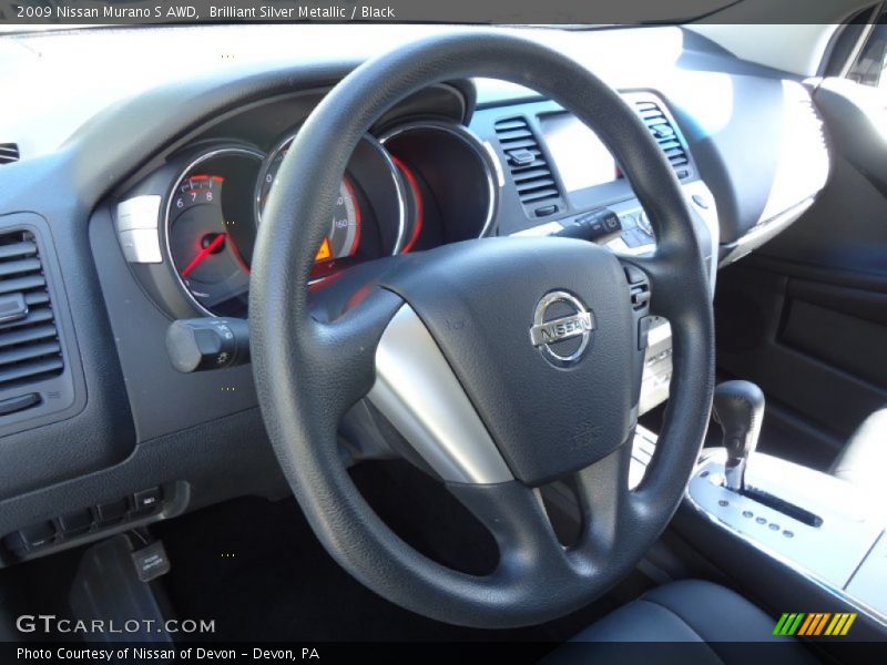 Brilliant Silver Metallic / Black 2009 Nissan Murano S AWD