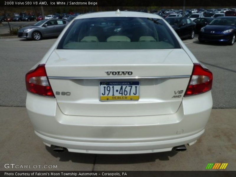 Ice White / Sandstone Beige 2008 Volvo S80 V8 AWD