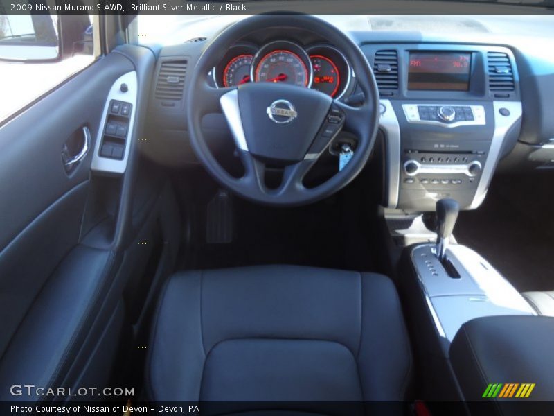 Brilliant Silver Metallic / Black 2009 Nissan Murano S AWD