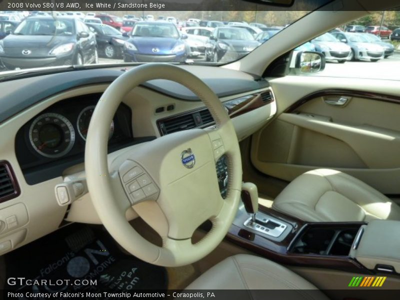 Ice White / Sandstone Beige 2008 Volvo S80 V8 AWD