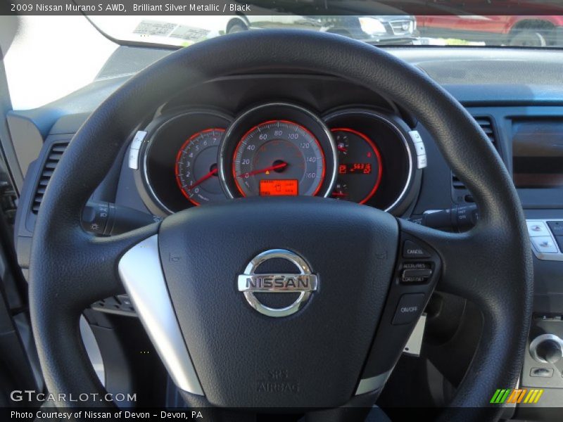 Brilliant Silver Metallic / Black 2009 Nissan Murano S AWD