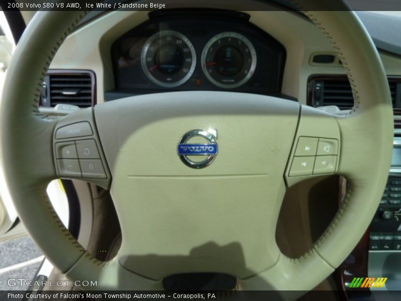 Ice White / Sandstone Beige 2008 Volvo S80 V8 AWD