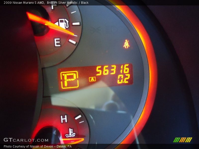 Brilliant Silver Metallic / Black 2009 Nissan Murano S AWD