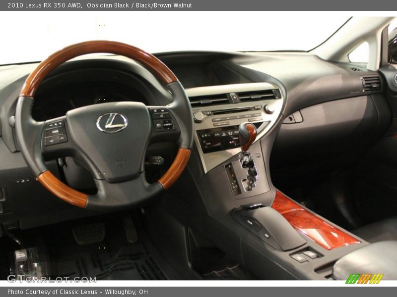 Obsidian Black / Black/Brown Walnut 2010 Lexus RX 350 AWD