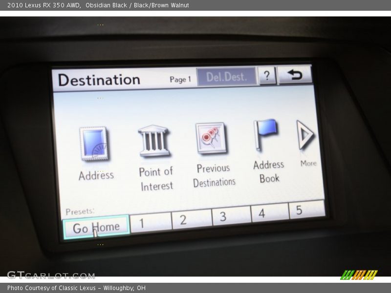Obsidian Black / Black/Brown Walnut 2010 Lexus RX 350 AWD