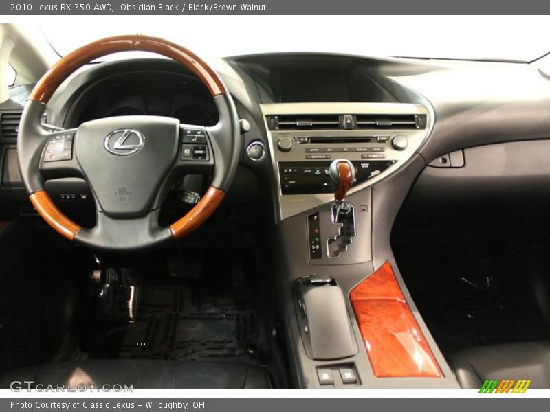 Obsidian Black / Black/Brown Walnut 2010 Lexus RX 350 AWD
