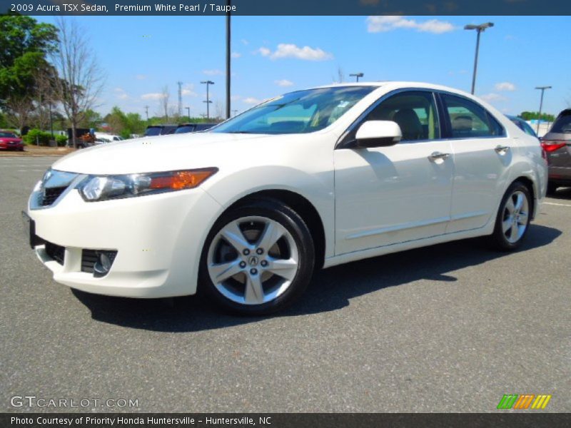 Premium White Pearl / Taupe 2009 Acura TSX Sedan