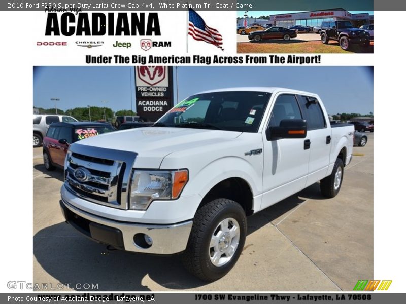 White Platinum Tri-Coat / Camel 2010 Ford F250 Super Duty Lariat Crew Cab 4x4