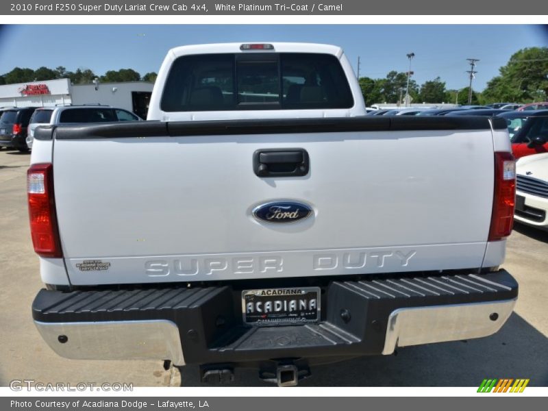 White Platinum Tri-Coat / Camel 2010 Ford F250 Super Duty Lariat Crew Cab 4x4