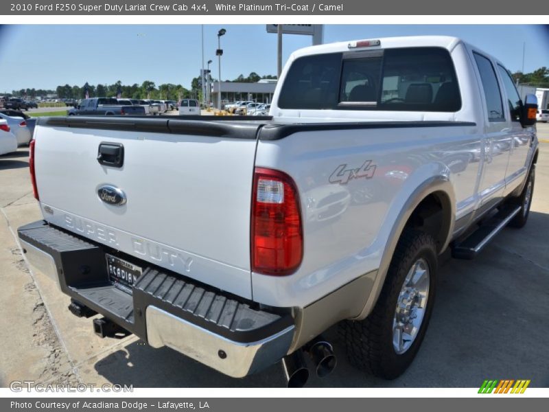 White Platinum Tri-Coat / Camel 2010 Ford F250 Super Duty Lariat Crew Cab 4x4