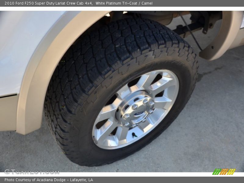 White Platinum Tri-Coat / Camel 2010 Ford F250 Super Duty Lariat Crew Cab 4x4