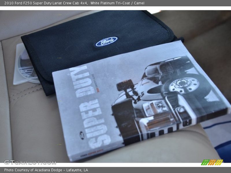 White Platinum Tri-Coat / Camel 2010 Ford F250 Super Duty Lariat Crew Cab 4x4