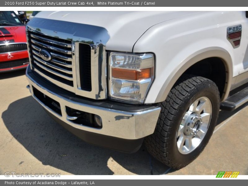 White Platinum Tri-Coat / Camel 2010 Ford F250 Super Duty Lariat Crew Cab 4x4