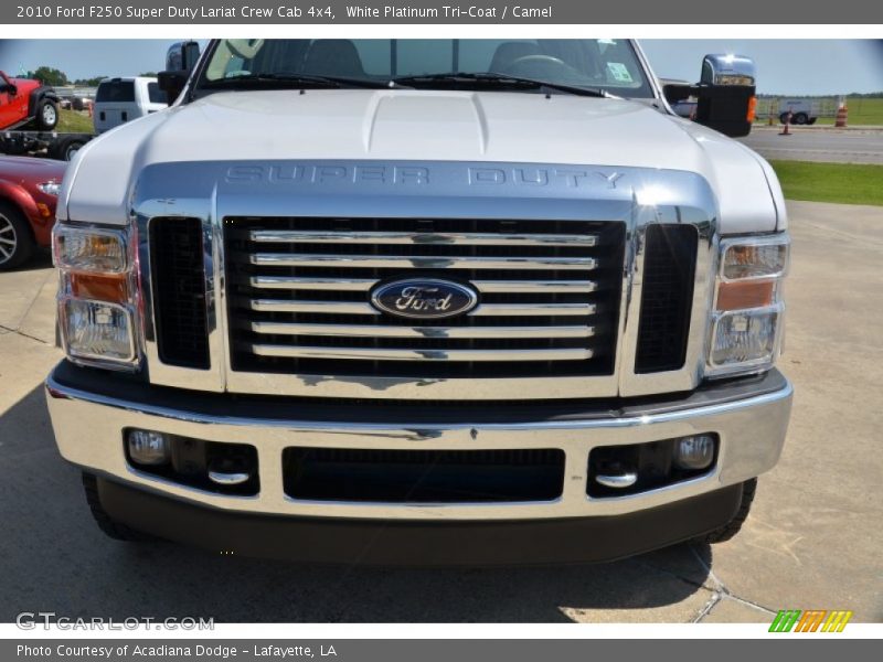 White Platinum Tri-Coat / Camel 2010 Ford F250 Super Duty Lariat Crew Cab 4x4