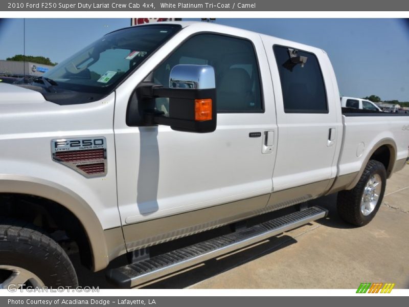 White Platinum Tri-Coat / Camel 2010 Ford F250 Super Duty Lariat Crew Cab 4x4