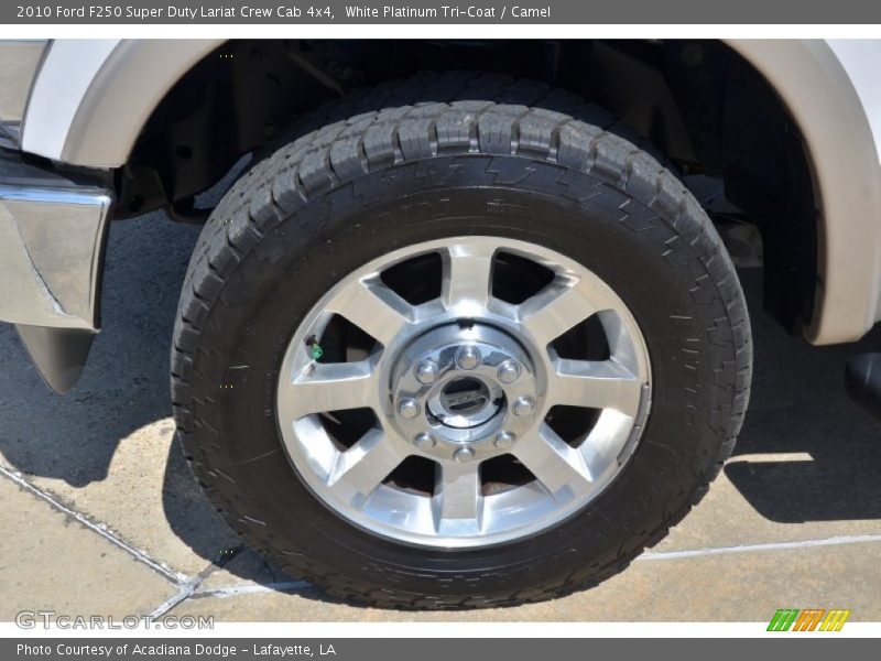 White Platinum Tri-Coat / Camel 2010 Ford F250 Super Duty Lariat Crew Cab 4x4