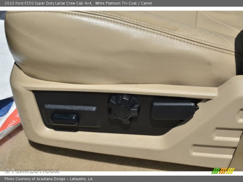White Platinum Tri-Coat / Camel 2010 Ford F250 Super Duty Lariat Crew Cab 4x4