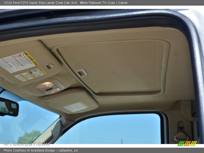 White Platinum Tri-Coat / Camel 2010 Ford F250 Super Duty Lariat Crew Cab 4x4