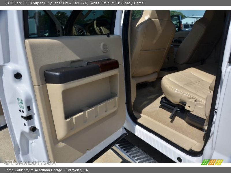 White Platinum Tri-Coat / Camel 2010 Ford F250 Super Duty Lariat Crew Cab 4x4