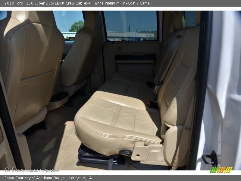 White Platinum Tri-Coat / Camel 2010 Ford F250 Super Duty Lariat Crew Cab 4x4