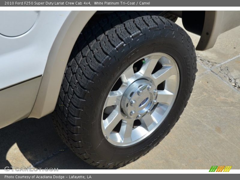 White Platinum Tri-Coat / Camel 2010 Ford F250 Super Duty Lariat Crew Cab 4x4