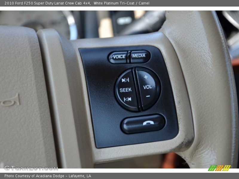White Platinum Tri-Coat / Camel 2010 Ford F250 Super Duty Lariat Crew Cab 4x4