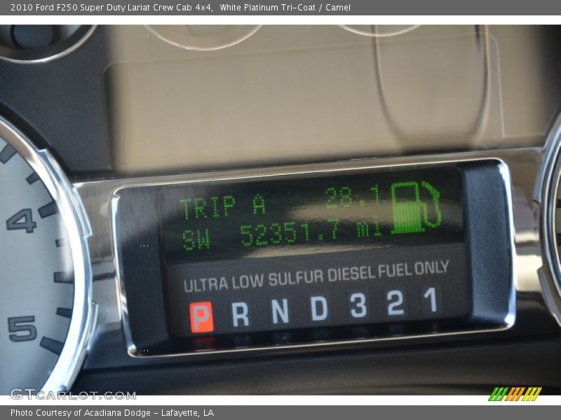 White Platinum Tri-Coat / Camel 2010 Ford F250 Super Duty Lariat Crew Cab 4x4