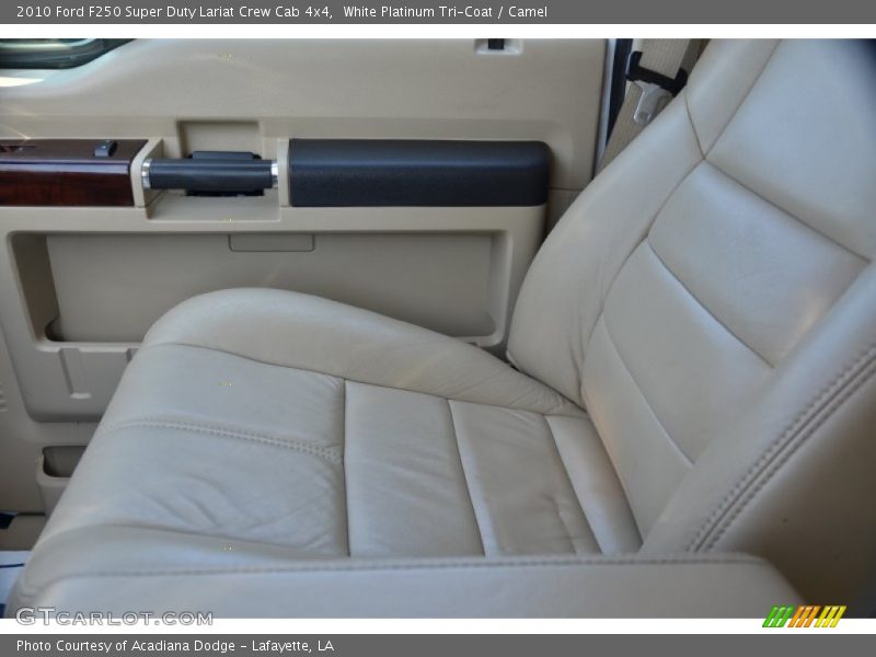 White Platinum Tri-Coat / Camel 2010 Ford F250 Super Duty Lariat Crew Cab 4x4